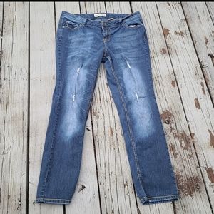Paris blues distressed skinny leg jeans